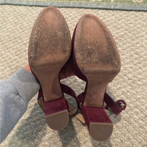 Veronica Beard maroon suede platform heels - Picture 4 of 5